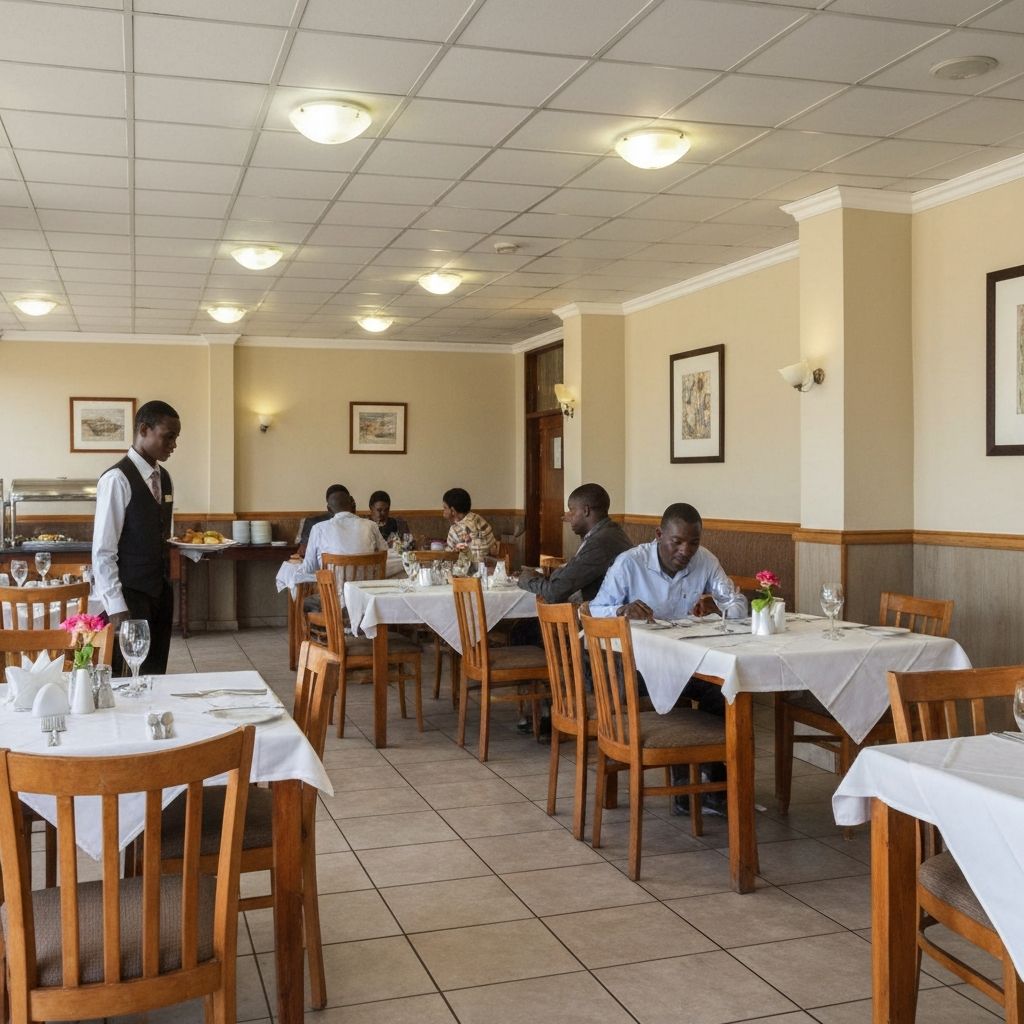 Hotel restaurant interior with guests enjoying Italian cuisine